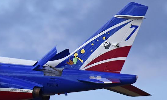 The Patrouille de France Alpha jet "7" with its special livery honoring Antoine de Saint Exupéry and his Little Prince  The Patrouille de France Alpha jet "7" with its special livery honoring Antoine de Saint Exupéry and his Little Prince
